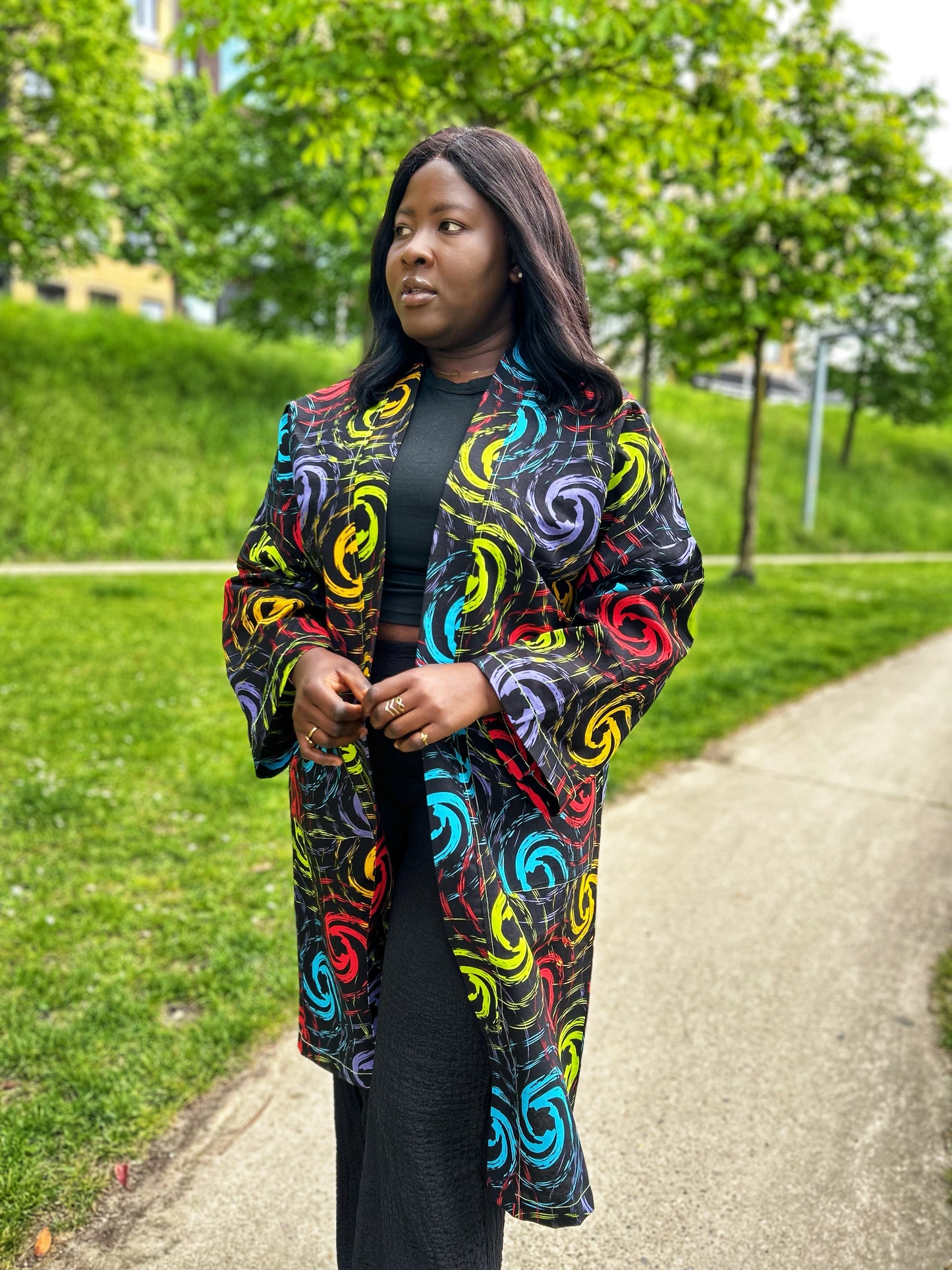 Ella Jacket – Short Ankara Kimono
